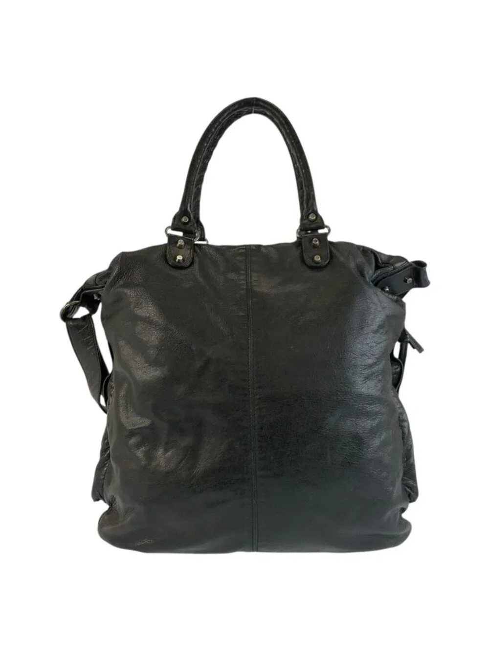 Balenciaga Classic Square Black Leather Tote Shoulder
